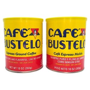 Lot of 2 Cafe Bustelo EMPTY Cans 10 oz Tins Replacement Storage Coffee Espresso